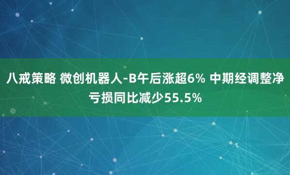 八戒策略 微创机器人-B午后涨超6% 中期经调整净亏损同比减少55.5%
