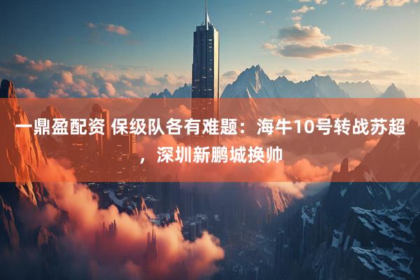 一鼎盈配资 保级队各有难题：海牛10号转战苏超，深圳新鹏城换帅